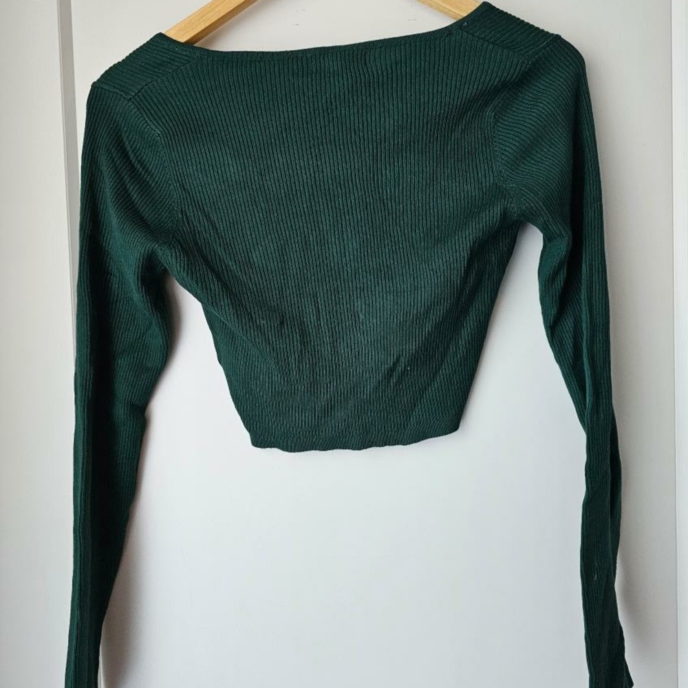 Streetwear Society Green Ribbed Long Sleeve Top - Picture 2 of 2